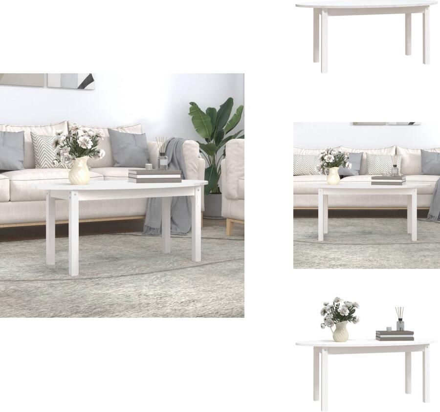 VidaXL Salontafel Salontafels Tafel Bijzettafel Salontafel 110x55x45 cm massief grenenhout wit