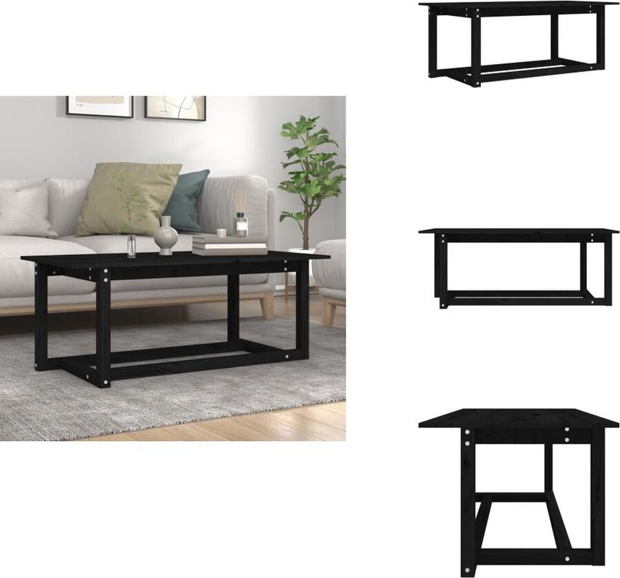 VidaXL Salontafel Salontafels Tafel Bijzettafel Salontafel 110x55x45 cm massief grenenhout zwart
