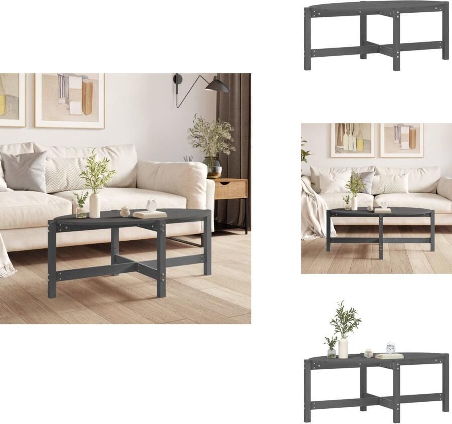 VidaXL Salontafel Salontafels Tafel Bijzettafel Salontafel 118x63x45 cm massief grenenhout grijs