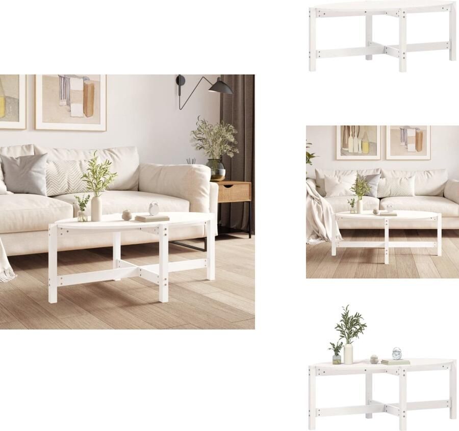 VidaXL Salontafel Salontafels Tafel Bijzettafel Salontafel 118x63x45 cm massief grenenhout wit