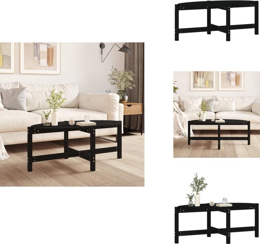 VidaXL Salontafel Salontafels Tafel Bijzettafel Salontafel 118x63x45 cm massief grenenhout zwart