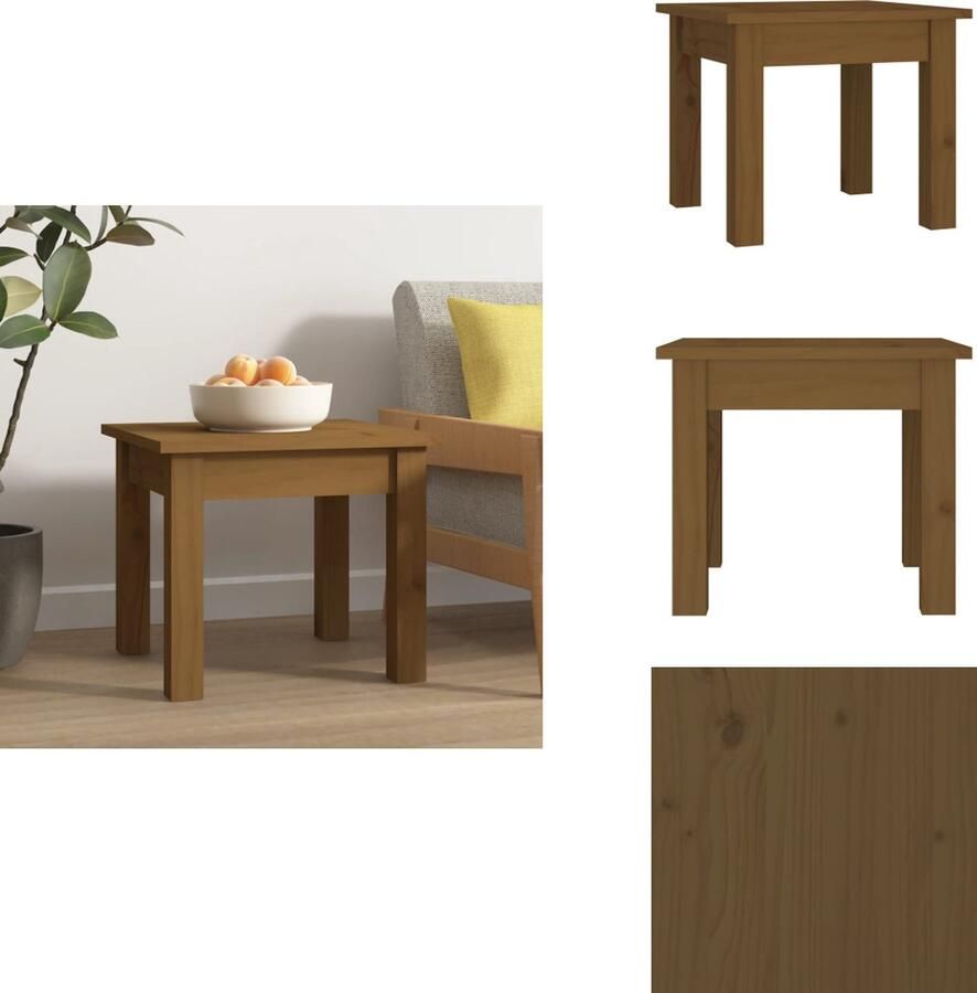 VidaXL Salontafel Salontafels Tafel Bijzettafel Salontafel 35x35x30 cm massief grenenhout honingbruin