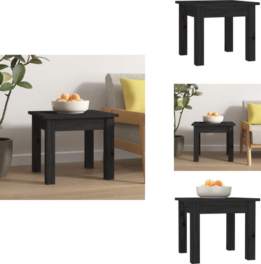 VidaXL Salontafel Salontafels Tafel Bijzettafel Salontafel 35x35x30 cm massief grenenhout zwart