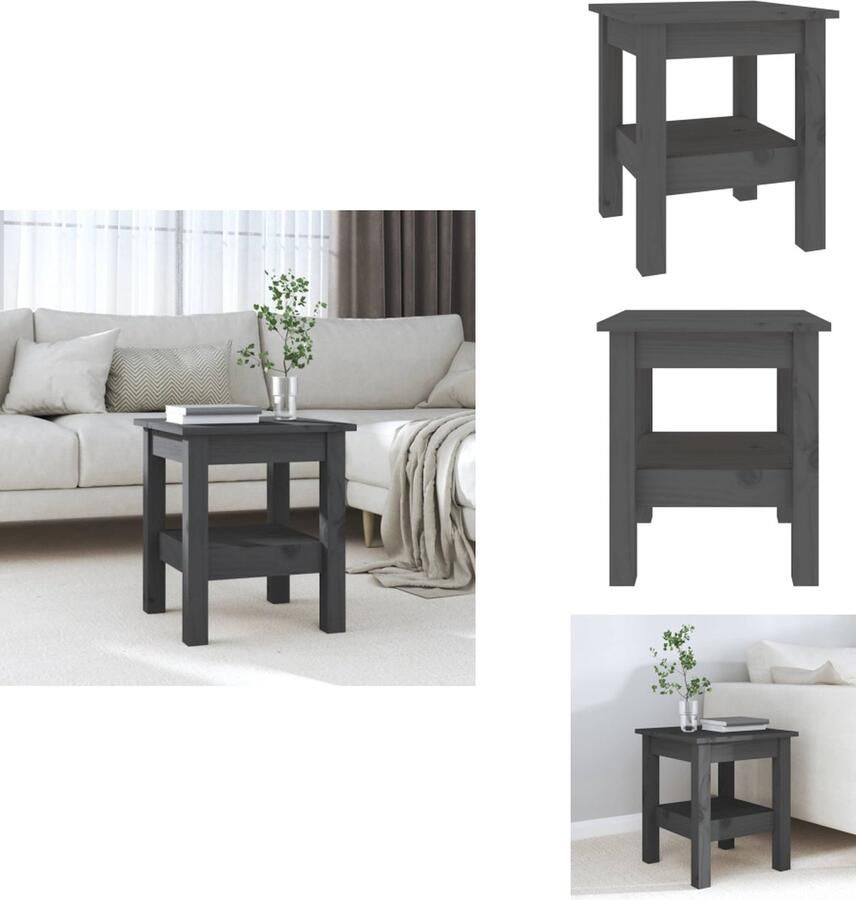 VidaXL Salontafel Salontafels Tafel Bijzettafel Salontafel 35x35x40 cm massief grenenhout grijs
