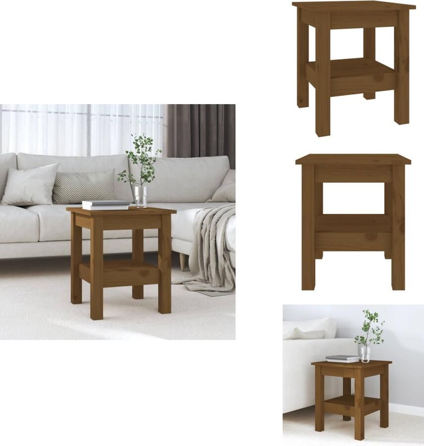 VidaXL Salontafel Salontafels Tafel Bijzettafel Salontafel 35x35x40 cm massief grenenhout honingbruin