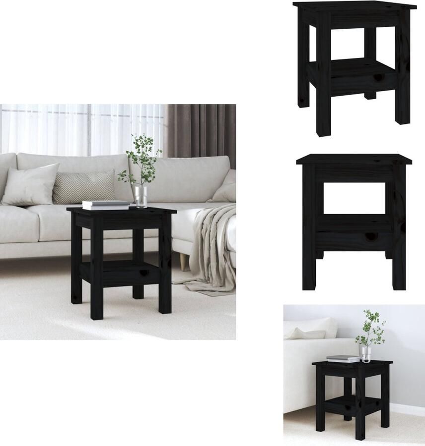 VidaXL Salontafel Salontafels Tafel Bijzettafel Salontafel 35x35x40 cm massief grenenhout zwart