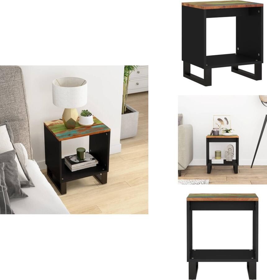 VidaXL Salontafel Salontafels Tafel Bijzettafel Salontafel 40x31x46 cm massief gerecycled hout en bewerkt hout