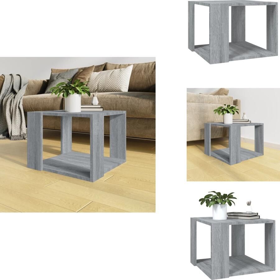 VidaXL Salontafel Salontafels Tafel Bijzettafel Salontafel 40x40x30 cm bewerkt hout grijs sonoma eikenkleurig