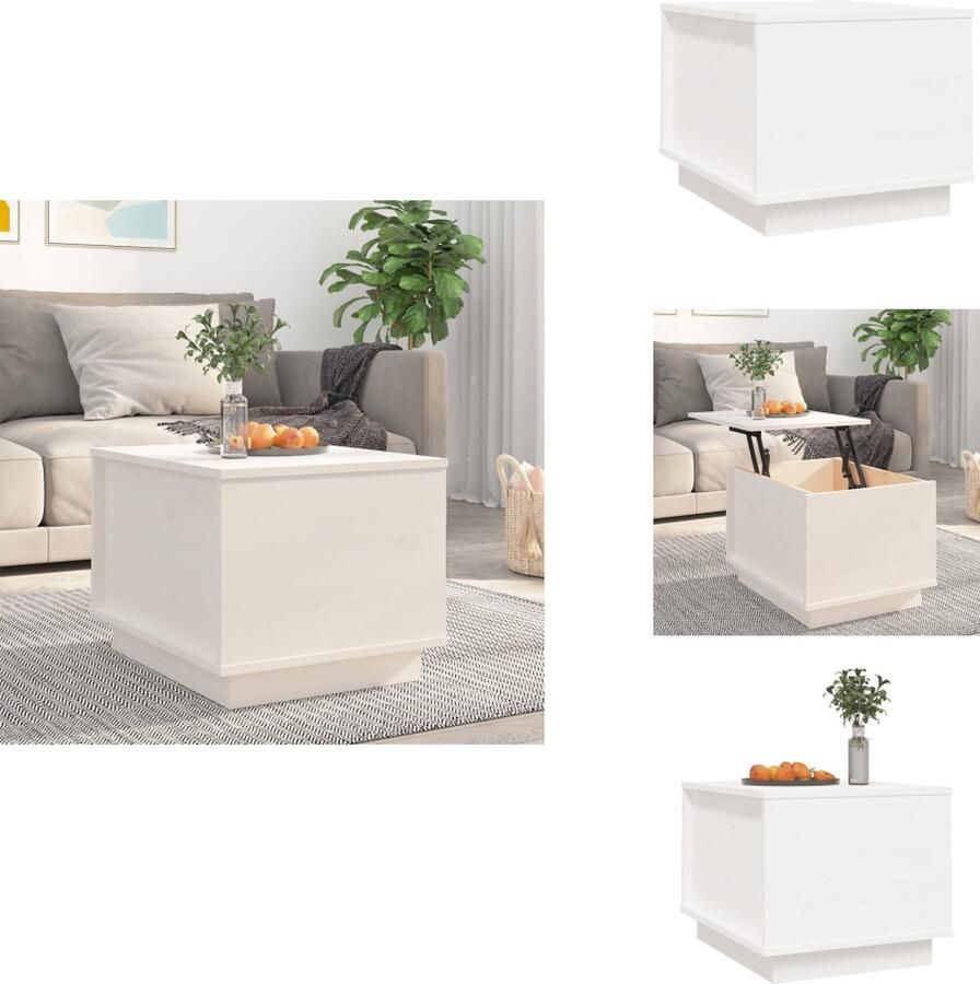 VidaXL Salontafel Salontafels Tafel Bijzettafel Salontafel 40x50x35 cm massief grenenhout wit
