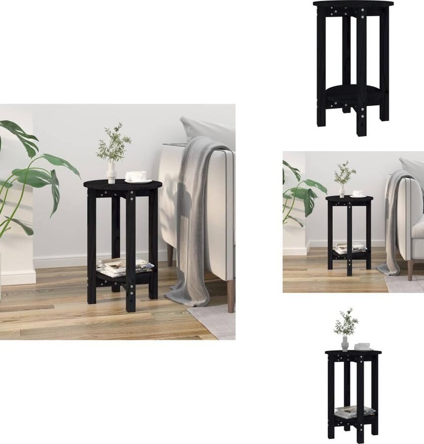 VidaXL Salontafel Salontafels Tafel Bijzettafel Salontafel Ø 40x60 cm massief grenenhout zwart