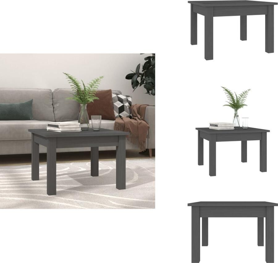 VidaXL Salontafel Salontafels Tafel Bijzettafel Salontafel 45x45x30 cm massief grenenhout grijs