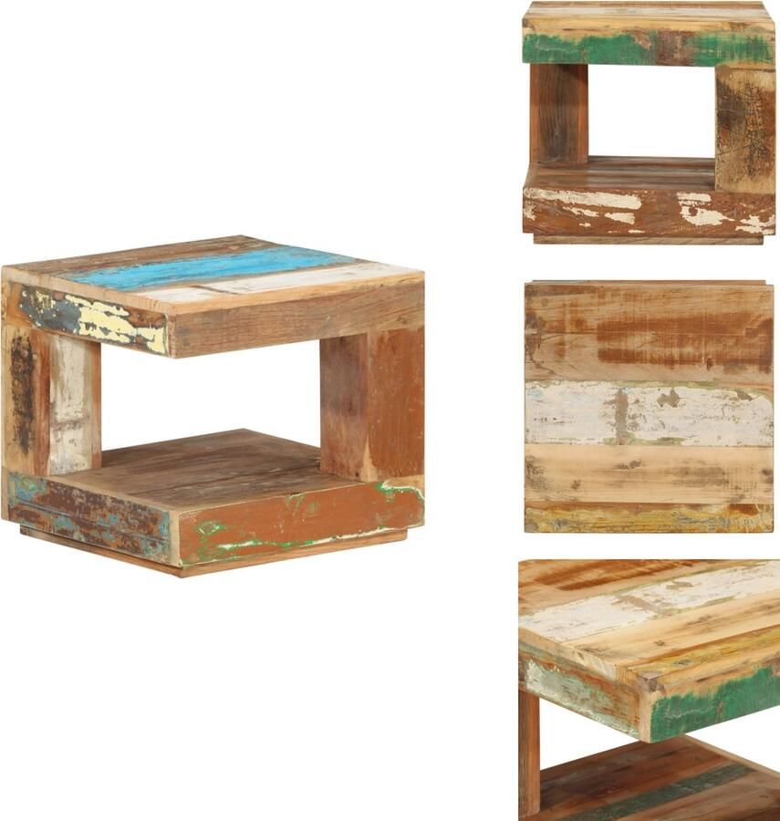 VidaXL Salontafel Salontafels Tafel Bijzettafel Salontafel 45x45x40 cm massief gerecycled hout
