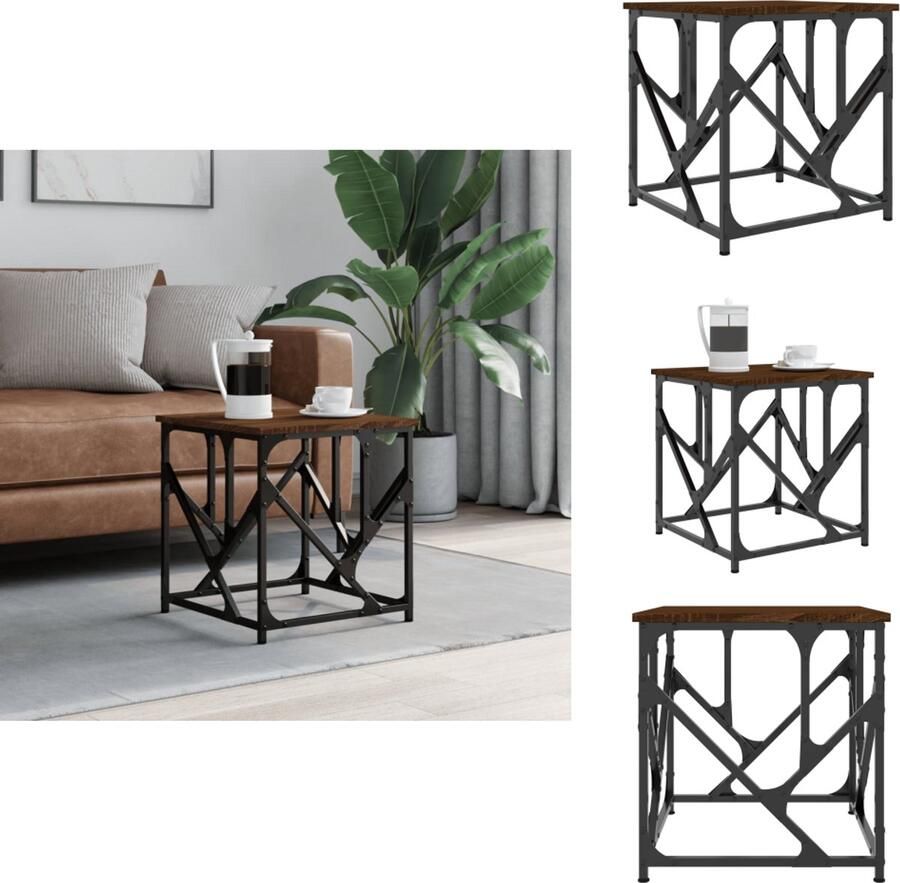 VidaXL Salontafel Salontafels Tafel Bijzettafel Salontafel 45x45x47 5 cm bewerkt hout bruin eikenkleur
