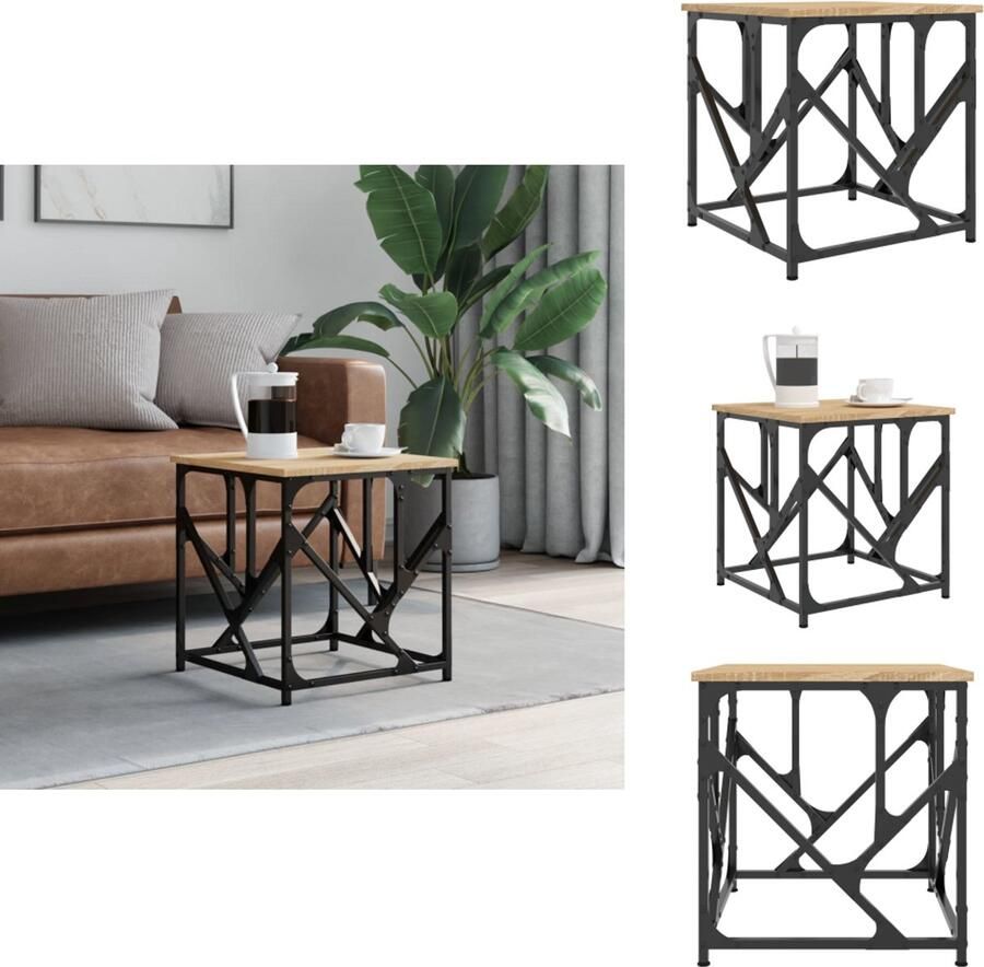 VidaXL Salontafel Salontafels Tafel Bijzettafel Salontafel 45x45x47 5 cm bewerkt hout sonoma eikenkleurig