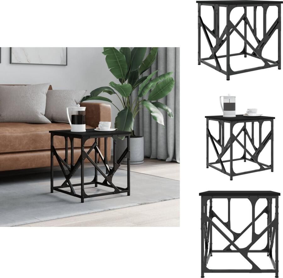 VidaXL Salontafel Salontafels Tafel Bijzettafel Salontafel 45x45x47 5 cm bewerkt hout zwart