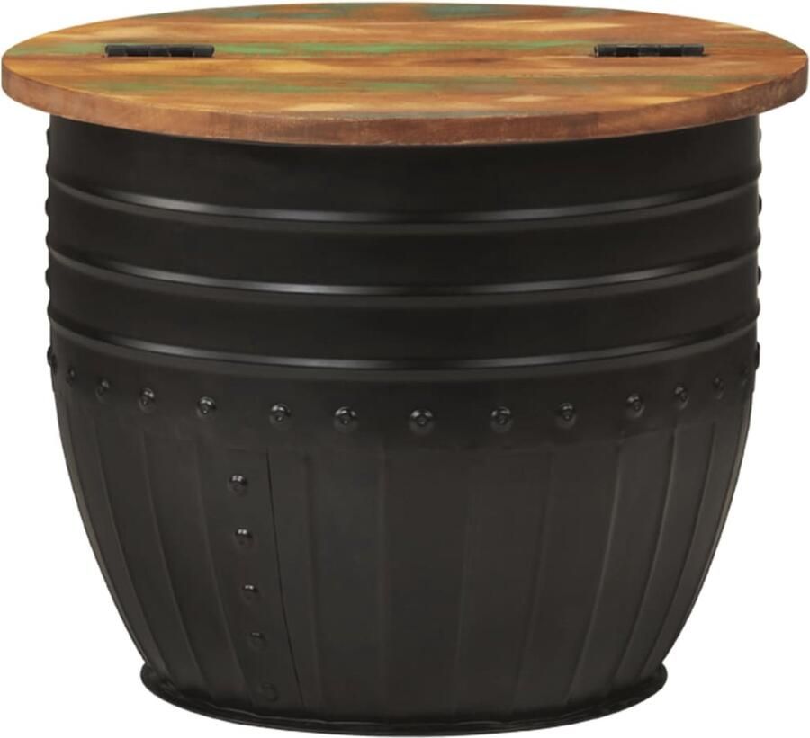 VidaXL Salontafel 50x39 5 cm massief gerecycled hout zwart Salontafel Salontafels Tafel Bijzettafel