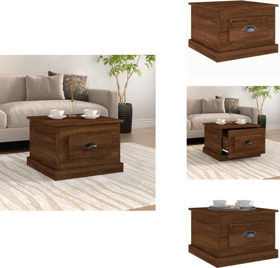 VidaXL Salontafel Salontafels Tafel Bijzettafel -Salontafel-50x50x35-cm-bewerkt-hout-bruin-eikenkleur