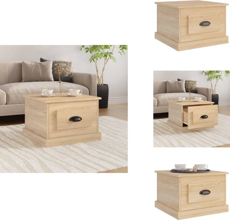 VidaXL Salontafel Salontafels Tafel Bijzettafel Salontafel 50x50x35 cm bewerkt hout sonoma eikenkleurig - Foto 2