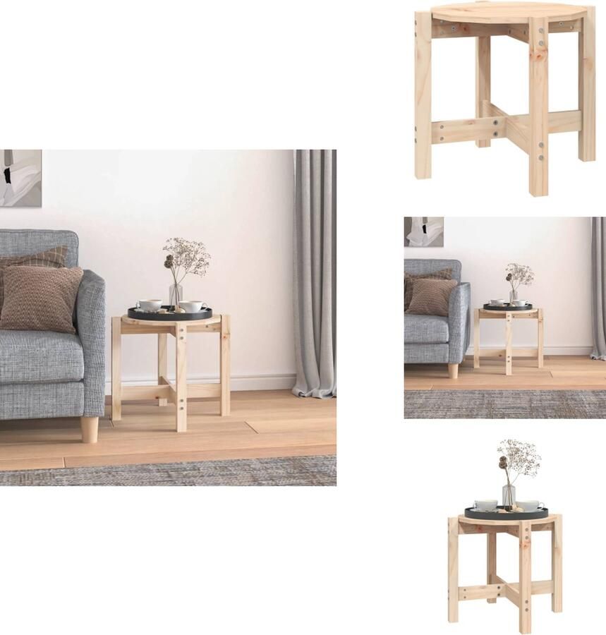 VidaXL Salontafel Salontafels Tafel Bijzettafel Salontafel Ø 52 5x45 cm massief grenenhout