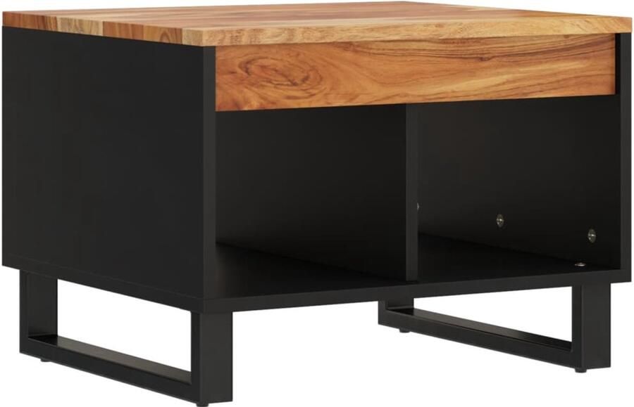 VidaXL Salontafel 55x50x40 cm massief acaciahout Salontafel Bijzettafel Acacia Houten Meubilair Massief Hout Vintage Design Industrieel Design Stoere Salontafel Salontafels Tafel Bijzettafel