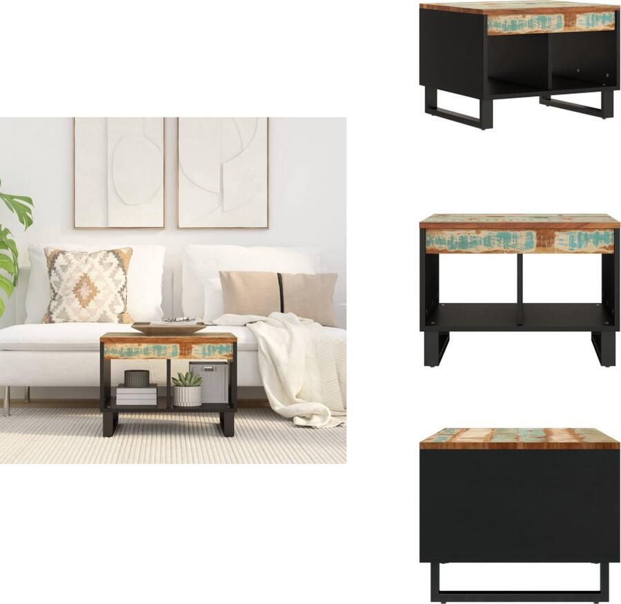 VidaXL Salontafel Salontafels Tafel Bijzettafel -Salontafel-55x50x40-cm-massief-gerecycled-hout