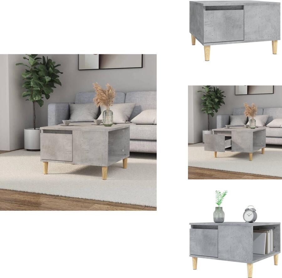 VidaXL Salontafel Salontafels Tafel Bijzettafel -Salontafel-55x55x36-5-cm-bewerkt-hout-betongrijs