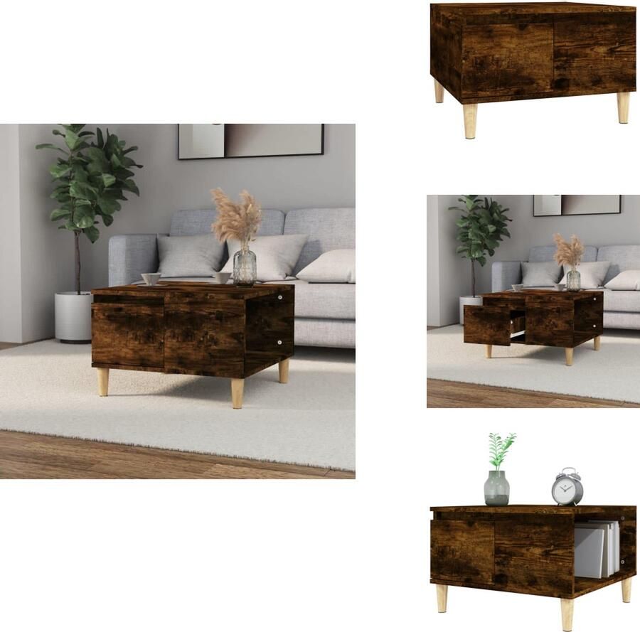 VidaXL Salontafel Salontafels Tafel Bijzettafel -Salontafel-55x55x36-5-cm-bewerkt-hout-gerookt-eikenkleurig