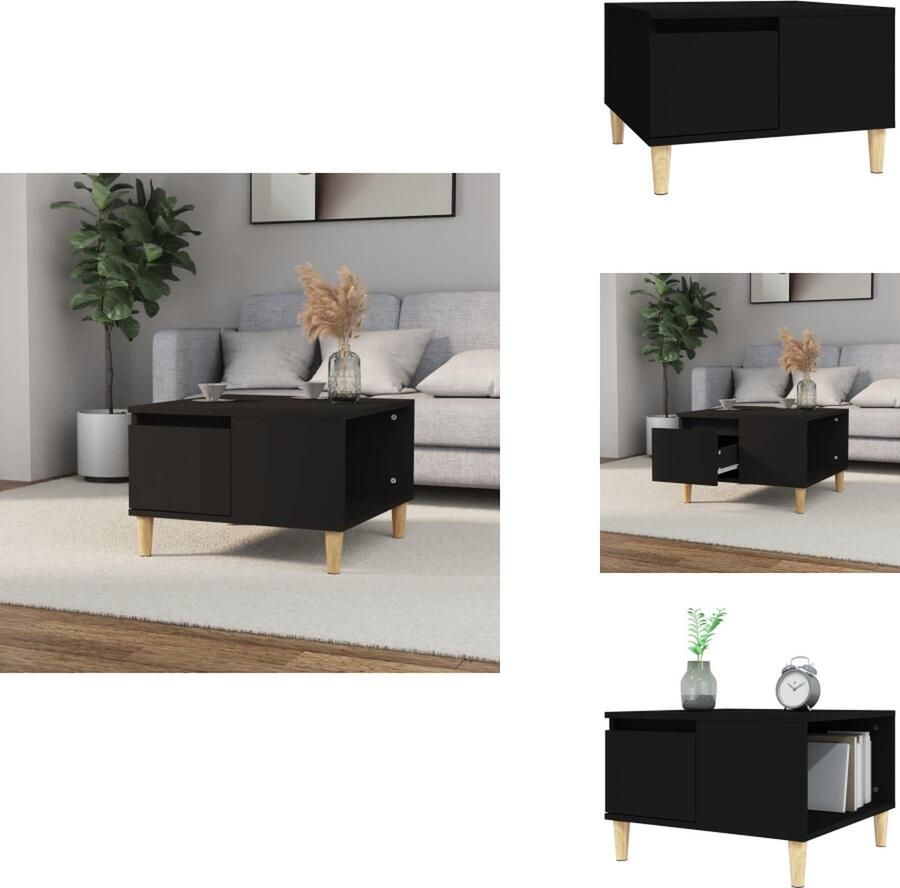 VidaXL Salontafel Salontafels Tafel Bijzettafel -Salontafel-55x55x36-5-cm-bewerkt-hout-zwart
