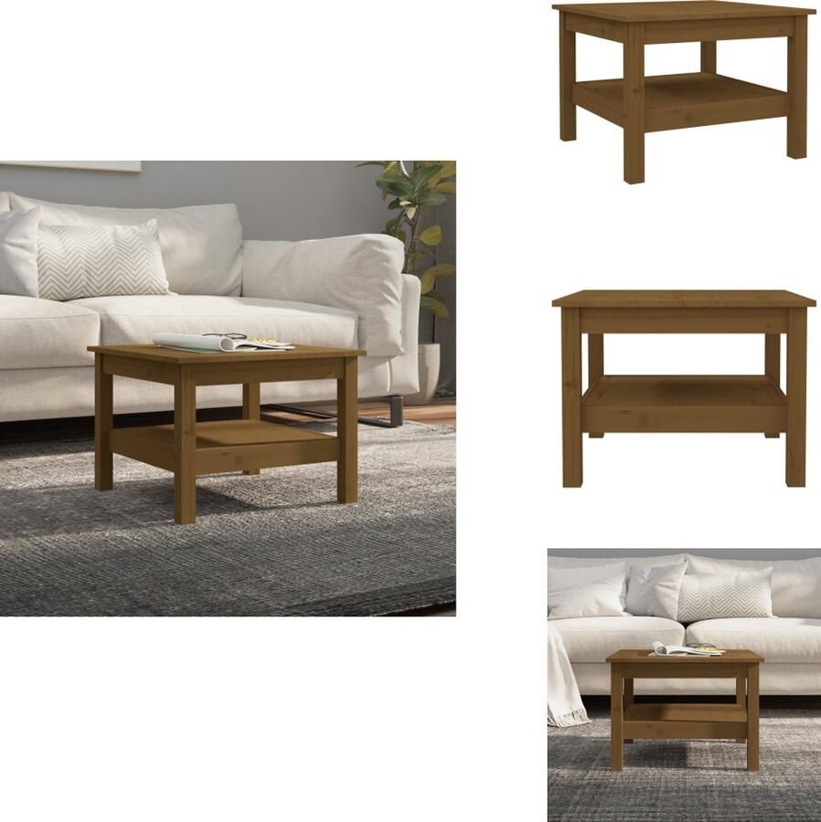 VidaXL Salontafel Salontafels Tafel Bijzettafel Salontafel 55x55x40 cm massief grenenhout honingbruin
