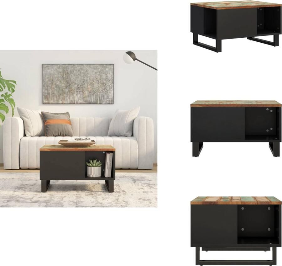 VidaXL Salontafel Salontafels Tafel Bijzettafel -Salontafel-60x50x35-cm-massief-gerecycled-hout
