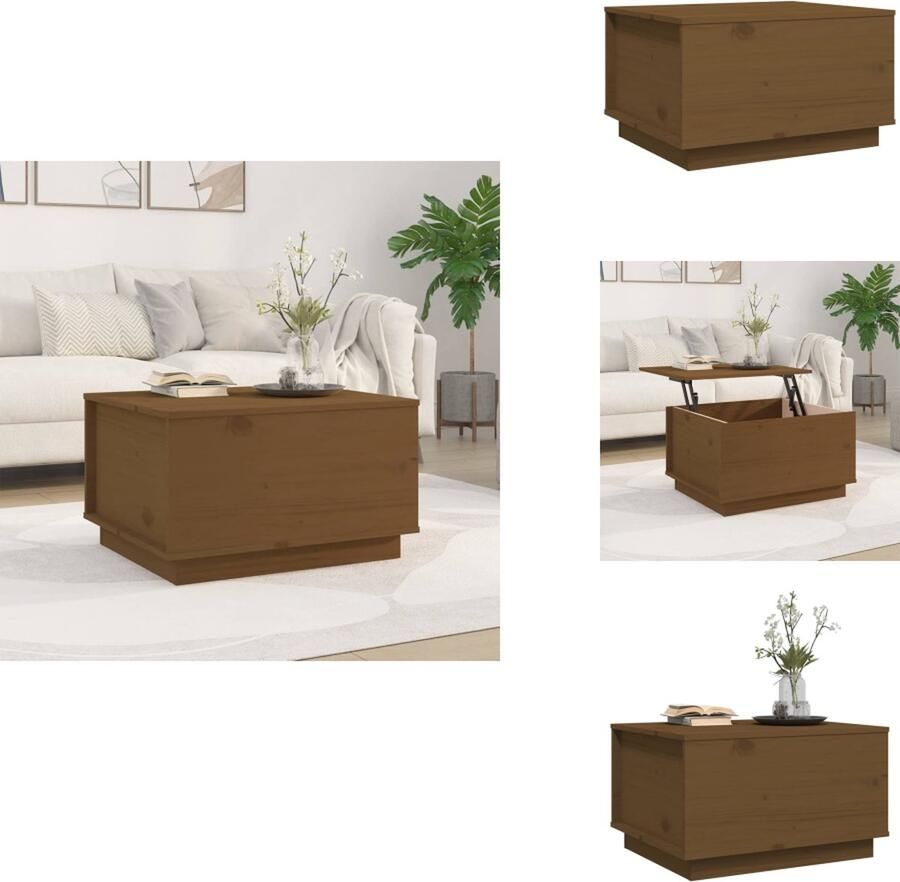 VidaXL Salontafel Salontafels Tafel Bijzettafel Salontafel 60x50x35 cm massief grenenhout honingbruin