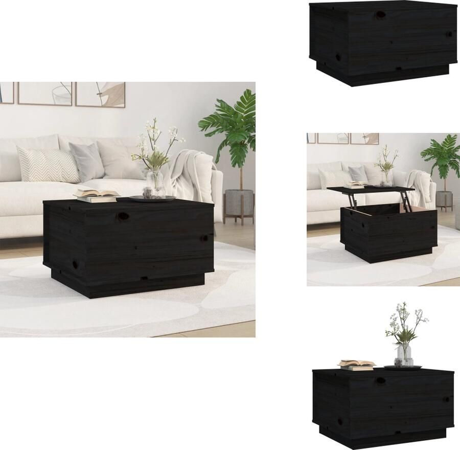 VidaXL Salontafel Salontafels Tafel Bijzettafel Salontafel 60x50x35 cm massief grenenhout zwart