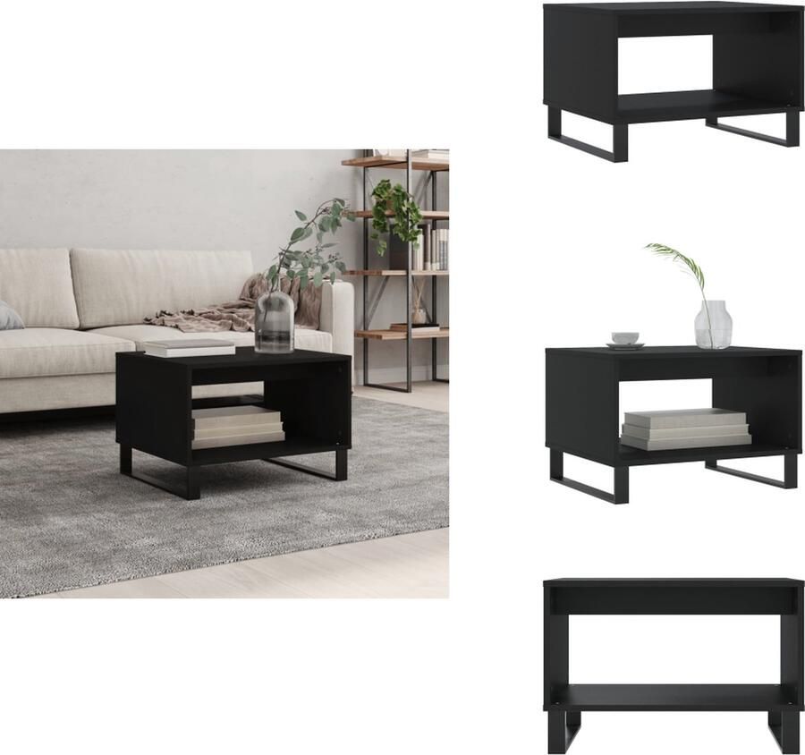 VidaXL Salontafel Salontafels Tafel Bijzettafel -Salontafel-60x50x40-cm-bewerkt-hout-zwart