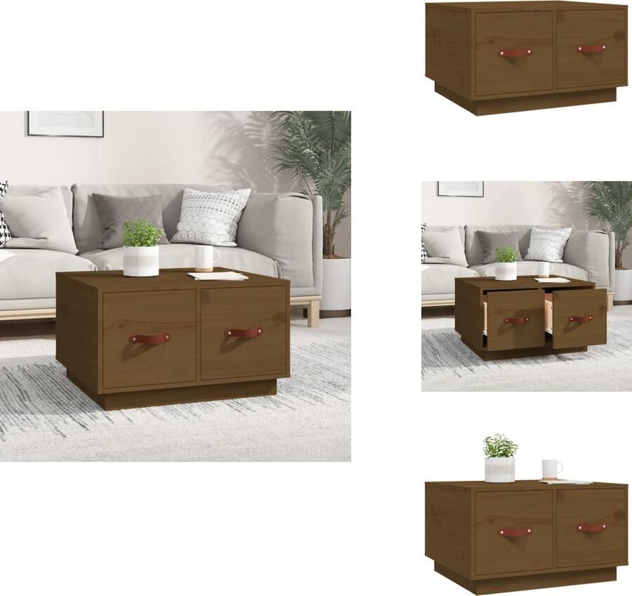 VidaXL Salontafel Salontafels Tafel Bijzettafel Salontafel 60x53x35 cm massief grenenhout honingbruin