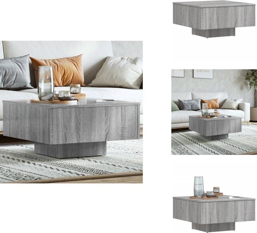 VidaXL Salontafel Salontafels Tafel Bijzettafel Salontafel 60x60x31 5 cm bewerkt hout grijs sonoma eikenkleurig