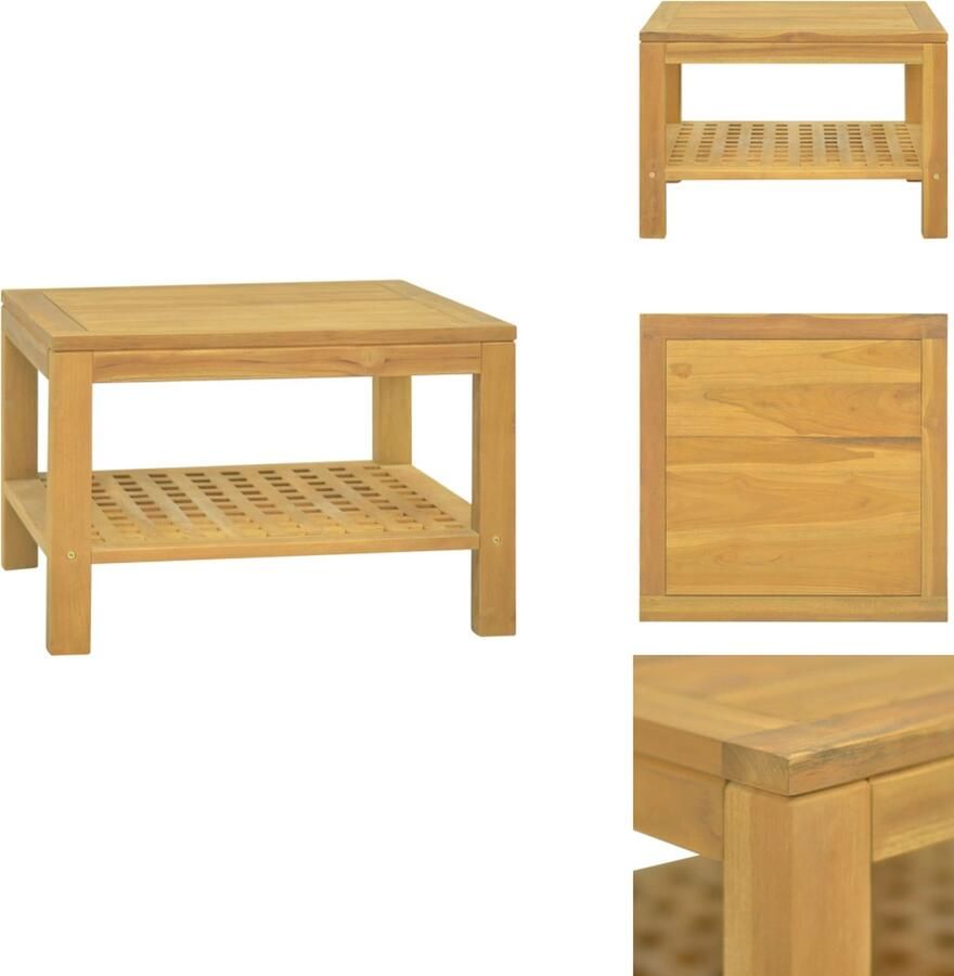 VidaXL Salontafel Salontafels Tafel Bijzettafel Salontafel 60x60x40 cm massief teakhout