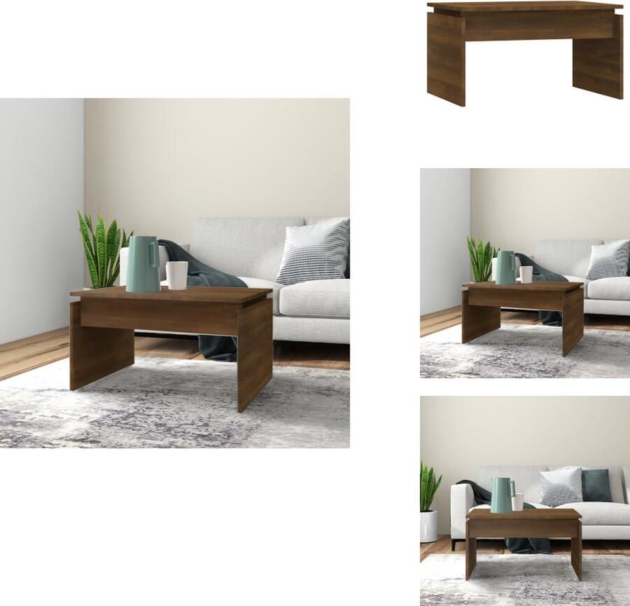 VidaXL Salontafel Salontafels Tafel Bijzettafel Salontafel 68x50x38 cm bewerkt hout bruineikenkleurig
