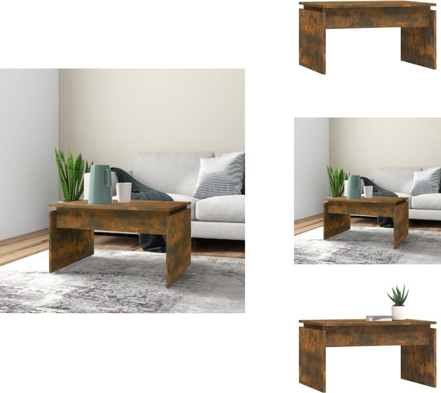 VidaXL Salontafel Salontafels Tafel Bijzettafel Salontafel 68x50x38 cm bewerkt hout gerookt eikenkleurig