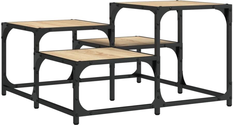 VidaXL Salontafel 68x68x40 cm bewerkt hout sonoma eikenkleurig Salontafel Salontafels Tafel Bijzettafel