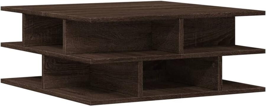 VidaXL Salontafel 70x70x29 cm bewerkt hout bruin eikenkleur Salontafel Houten Salontafel Bruin Eiken Salontafel Salontafels Living Room Furniture