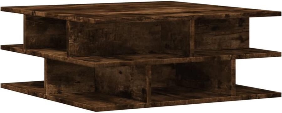 VidaXL Salontafel 70x70x29 cm bewerkt hout gerookt eikenkleurig Salontafel Salontafels Tafel Bijzettafel