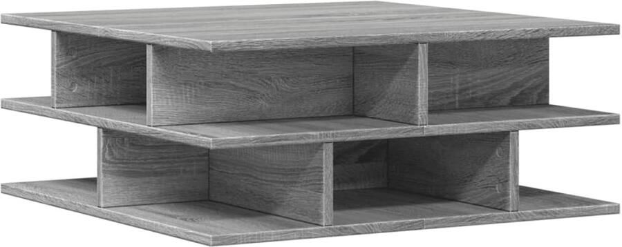 VidaXL Salontafel 70x70x29 cm bewerkt hout grijs sonoma Salontafel Salontafels Tafel Bijzettafel