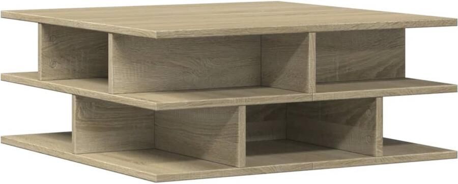 VidaXL Salontafel 70x70x29 cm bewerkt hout sonoma eikenkleurig Salontafel Salontafels Tafel Bijzettafel