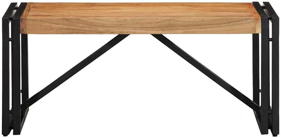 The Living Store Salontafel 80x40x35 cm massief acaciahout Salontafel Houten Salontafel Acacia Salontafel Industriële Salontafel Bijzettafel