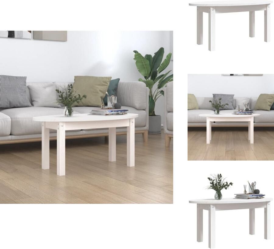 VidaXL Salontafel Salontafels Tafel Bijzettafel Salontafel 80x40x35 cm massief grenenhout wit