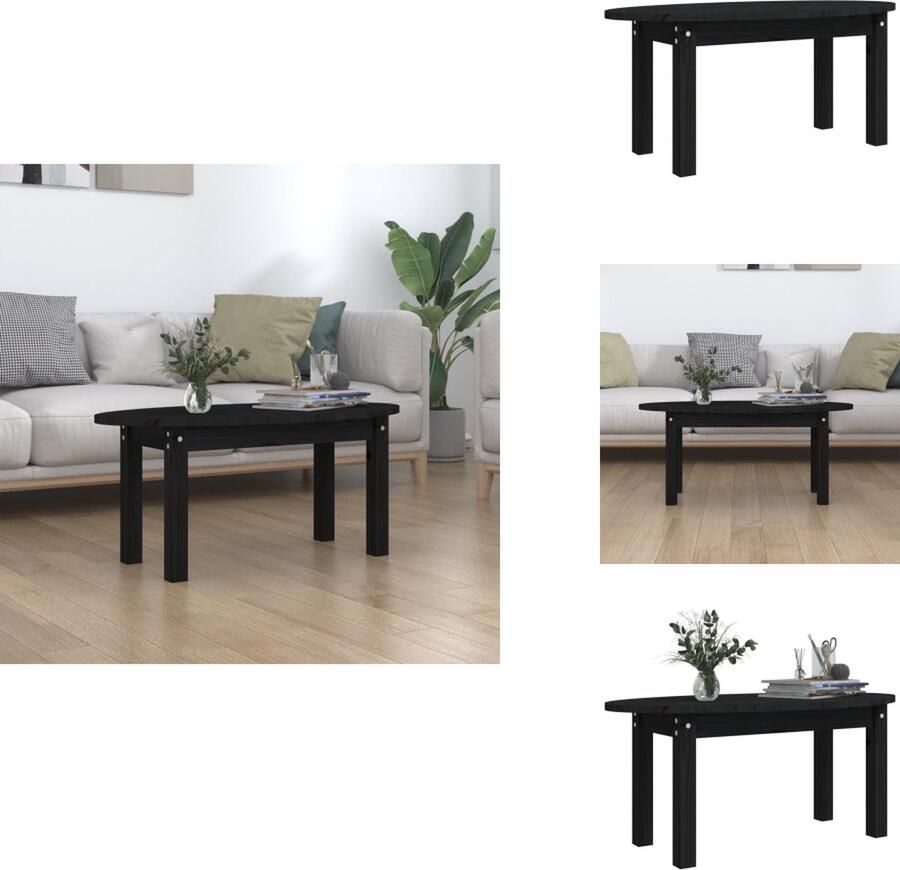 VidaXL Salontafel Salontafels Tafel Bijzettafel Salontafel 80x40x35 cm massief grenenhout zwart