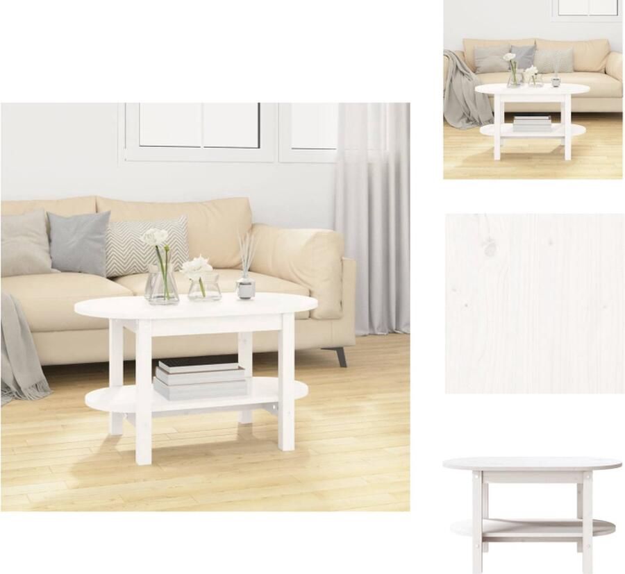 VidaXL Salontafel Salontafels Tafel Bijzettafel Salontafel 80x45x45 cm massief grenenhout wit