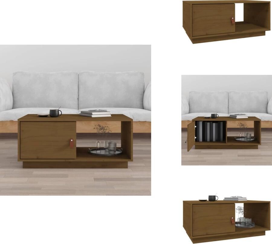 VidaXL Salontafel Salontafels Tafel Bijzettafel Salontafel 80x50x35 5 cm massief grenenhout honingbruin