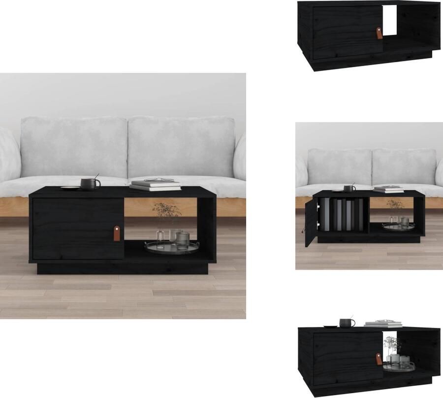 VidaXL Salontafel Salontafels Tafel Bijzettafel Salontafel 80x50x35 5 cm massief grenenhout zwart