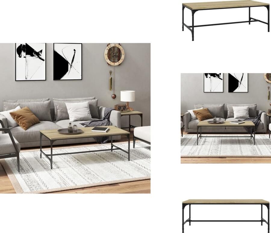 VidaXL Salontafel Salontafels Tafel Bijzettafel Salontafel 80x50x35 cm bewerkt hout sonoma eikenkleurig
